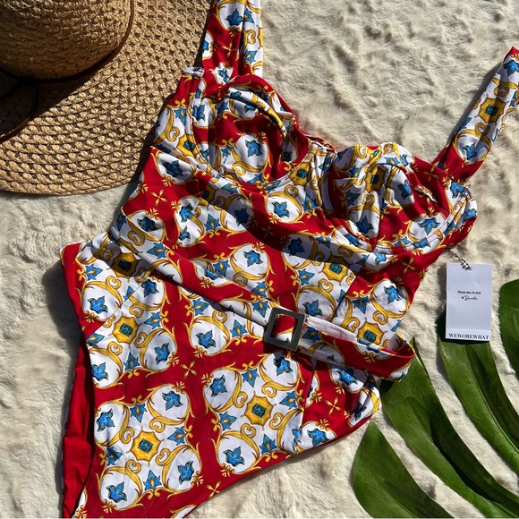 WeWoreWhat Vintage Danielle Belted One Piece Swimsuit - Picture 2 of 14